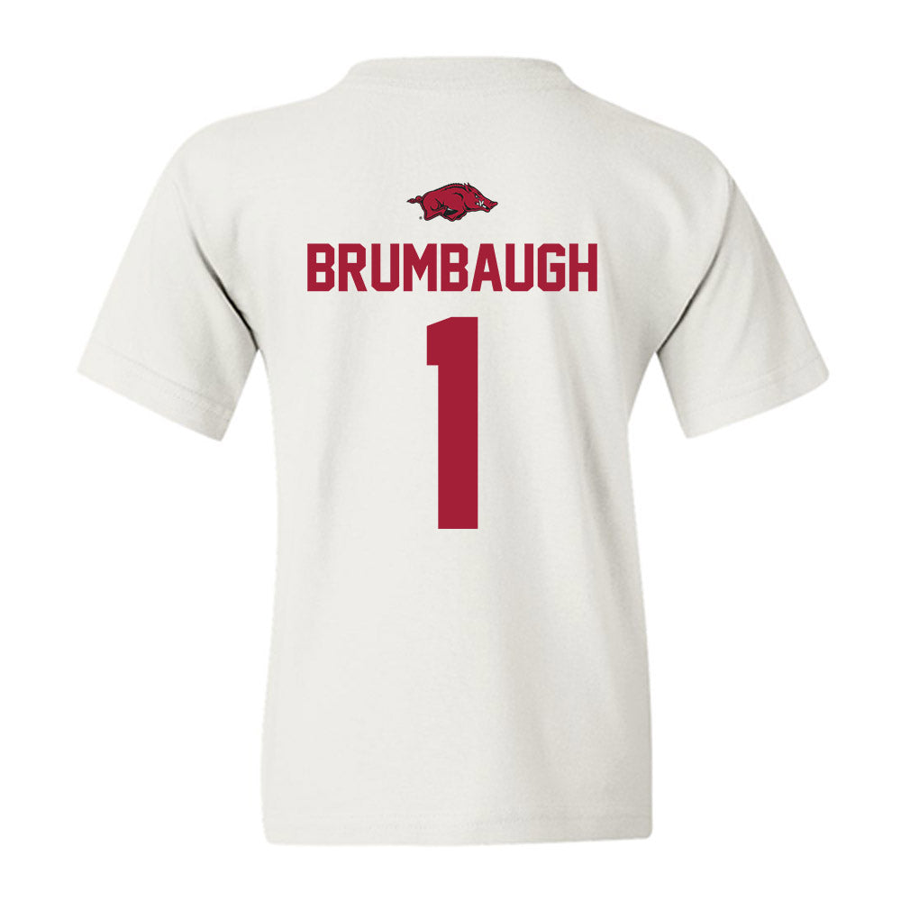Arkansas - NCAA Baseball : Carson Brumbaugh - NCAA® Replica Shersey Youth T-Shirt-1