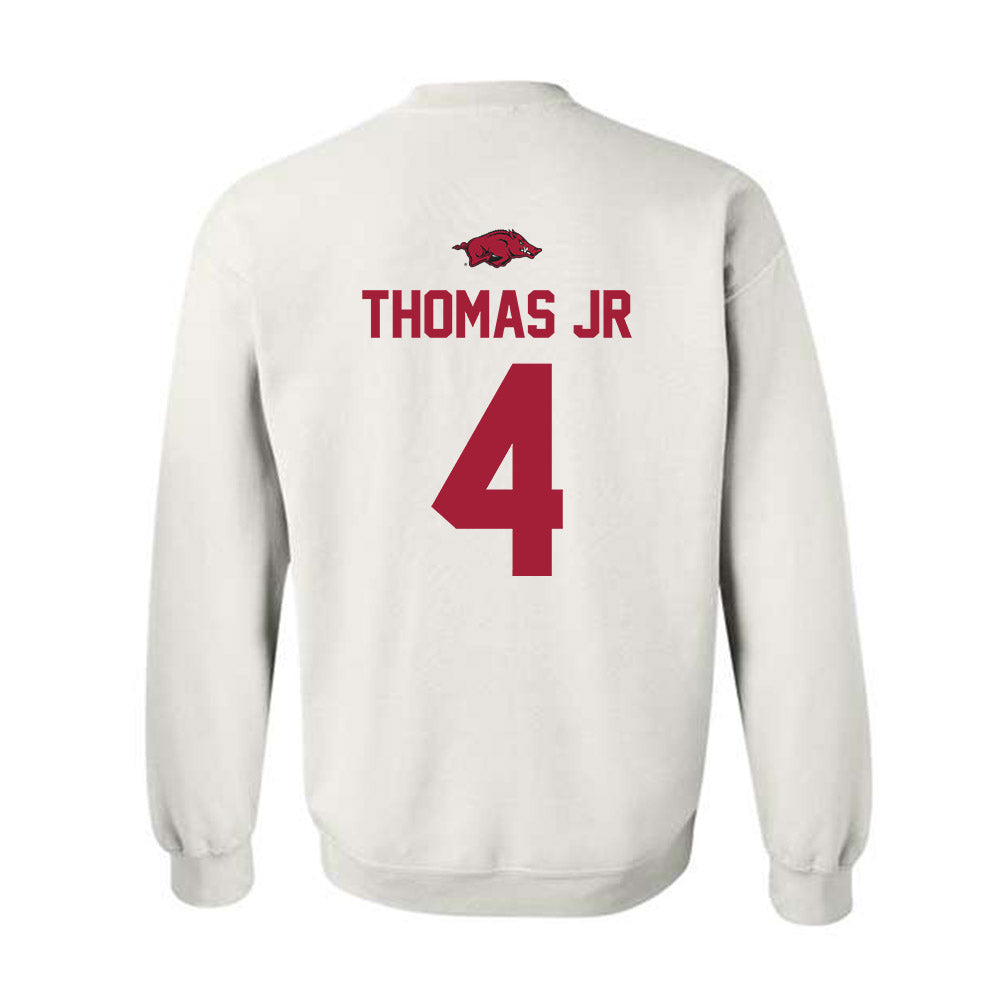 Arkansas - NCAA Baseball : Justin Thomas jr - Replica Shersey Crewneck Sweatshirt-1