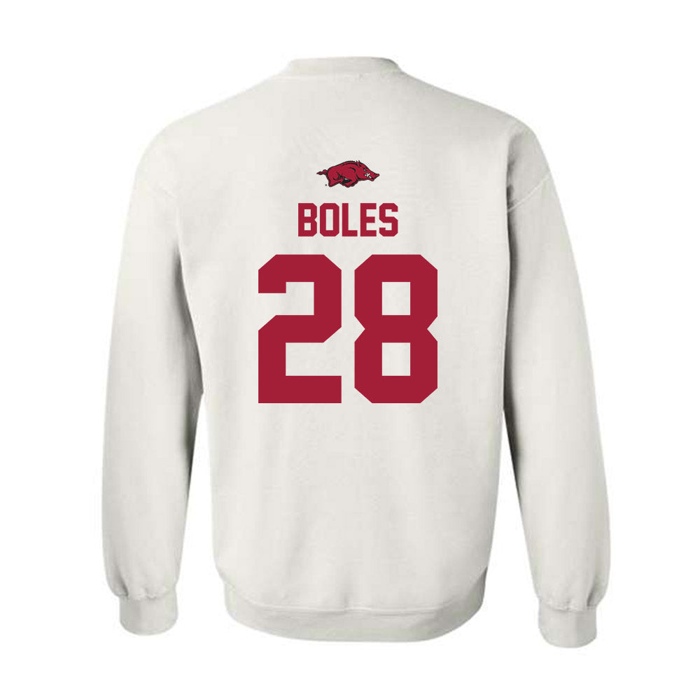 Arkansas - NCAA Baseball : Carson Boles - Replica Shersey Crewneck Sweatshirt-1