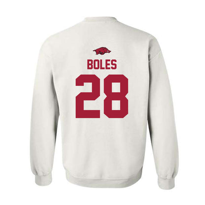 Arkansas - NCAA Baseball : Carson Boles - Replica Shersey Crewneck Sweatshirt-1