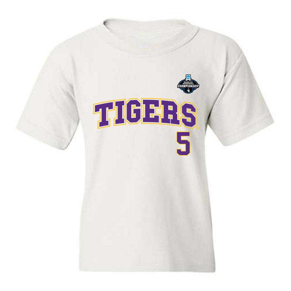 LSU - NCAA Baseball : Tanner Reaves - NCAA® Replica Shersey Youth T-Shirt-0