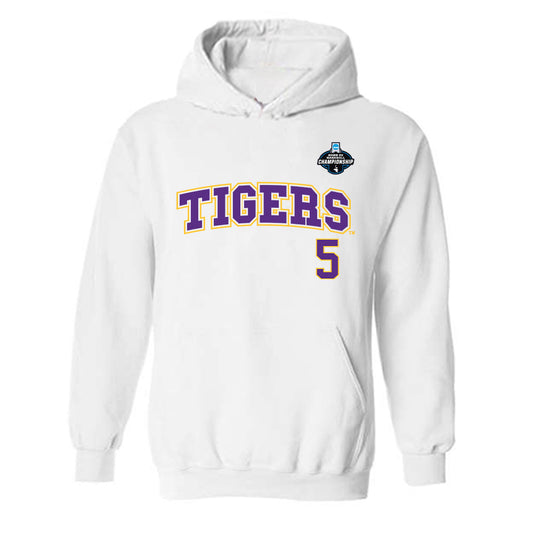 LSU - NCAA Baseball : Tanner Reaves - NCAA® Replica Shersey Hooded Sweatshirt-0