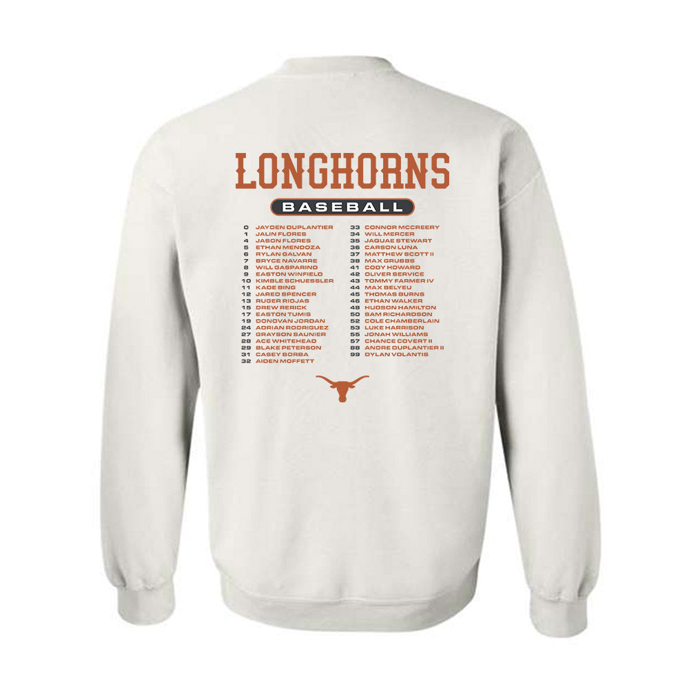 Texas - NCAA Baseball : - Roster Crewneck Sweatshirt-1