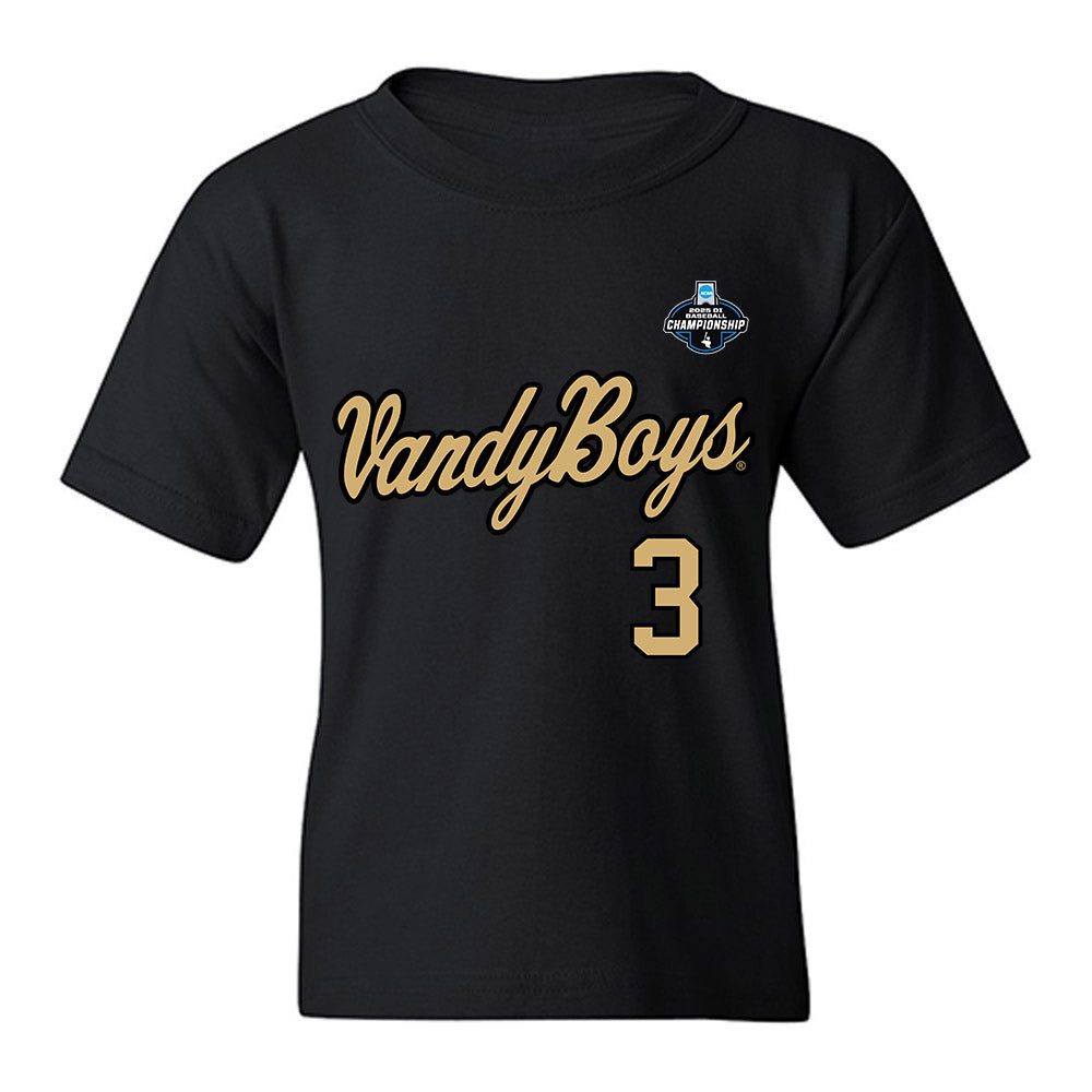 Vanderbilt - NCAA Baseball : Jayden Davis - VandyBoys NCAA® Shersey Youth T-Shirt-0