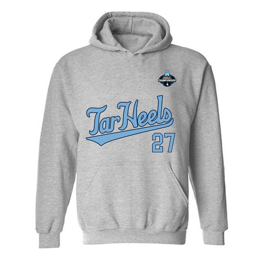 UNC - NCAA Baseball : Caden Glauber - NCAA® Replica Shersey Hooded Sweatshirt-0