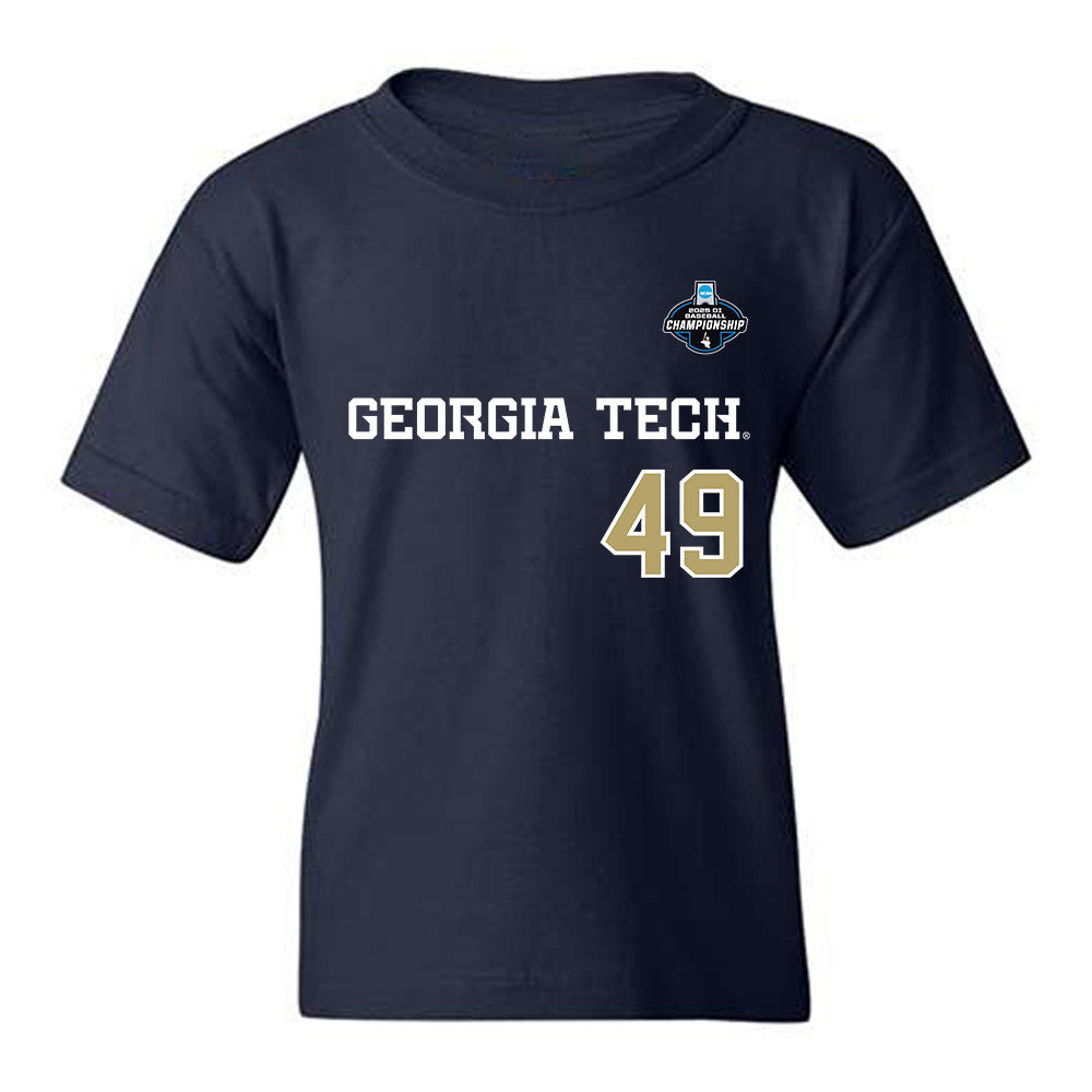 Georgia Tech - NCAA Baseball : Kayden Campbell - NCAA® Replica Shersey Youth T-Shirt-0