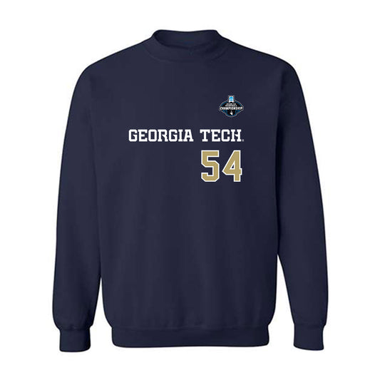 Georgia Tech - NCAA Baseball : Riley Hasenstab - Replica Shersey Crewneck Sweatshirt-0