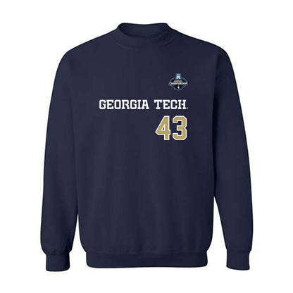 Georgia Tech - NCAA Baseball : Dimitri Angelakos - NCAA® Replica Shersey Crewneck Sweatshirt-0