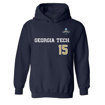 Georgia Tech - NCAA Baseball : Cooper Underwood - NCAA® Replica Shersey Hooded Sweatshirt-0