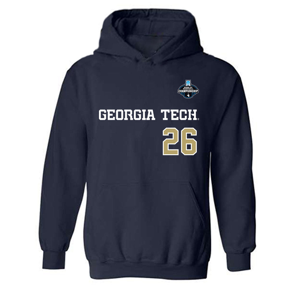 Georgia Tech - NCAA Baseball : Jamie Vicens - NCAA® Replica Shersey Hooded Sweatshirt-0