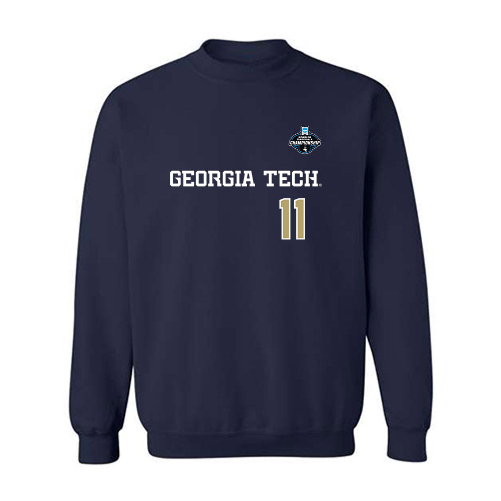 Georgia Tech - NCAA Baseball : Ryan Zuckerman - NCAA® Replica Shersey Crewneck Sweatshirt-0