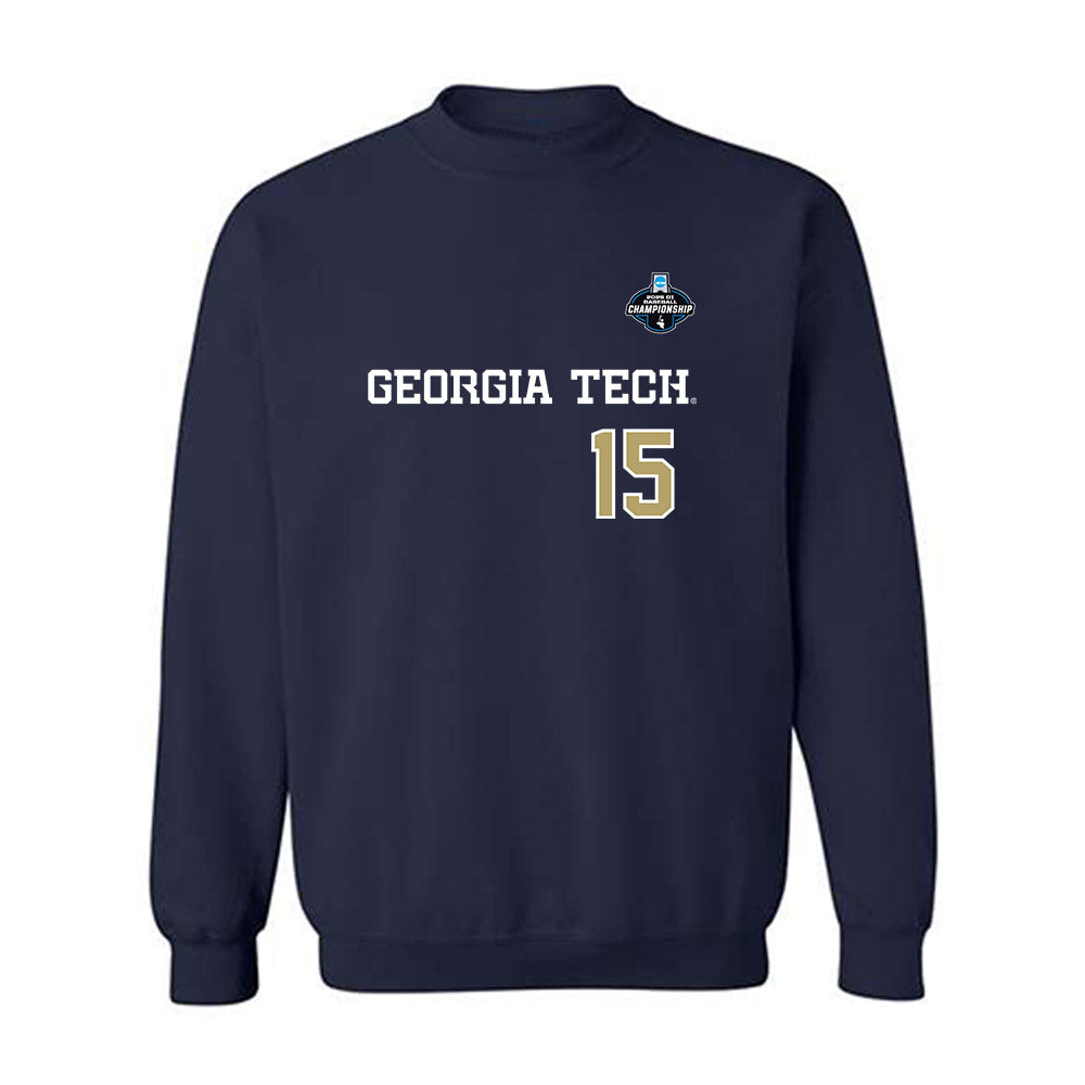 Georgia Tech - NCAA Baseball : Cooper Underwood - NCAA® Replica Shersey Crewneck Sweatshirt-0