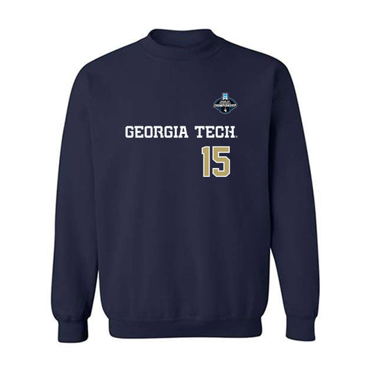 Georgia Tech - NCAA Baseball : Cooper Underwood - NCAA® Replica Shersey Crewneck Sweatshirt-0