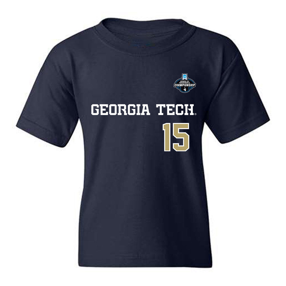 Georgia Tech - NCAA Baseball : Cooper Underwood - NCAA® Replica Shersey Youth T-Shirt-0