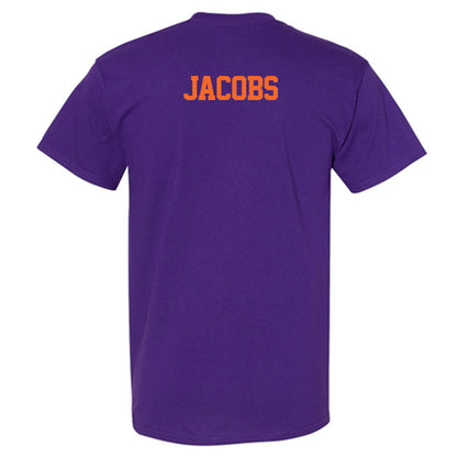Clemson - NCAA Baseball : Austin Jacobs - Purple NCAA® Shersey T-Shirt-1