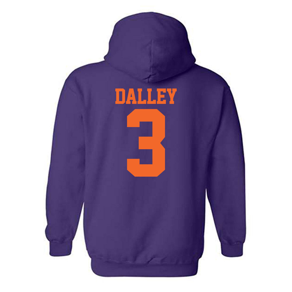 Clemson - NCAA Baseball : Ty Dalley - Purple NCAA® Shersey Hooded Sweatshirt-1