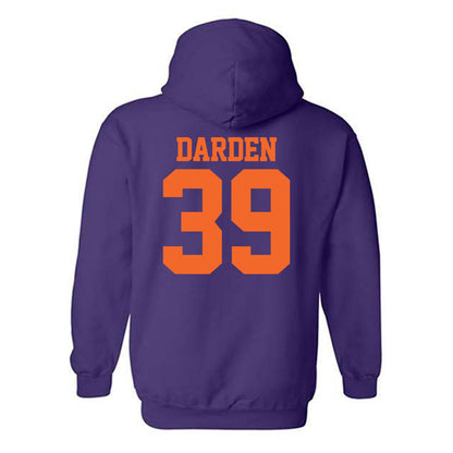 Clemson - NCAA Baseball : Ethan Darden - Purple NCAA® Shersey Hooded Sweatshirt-1