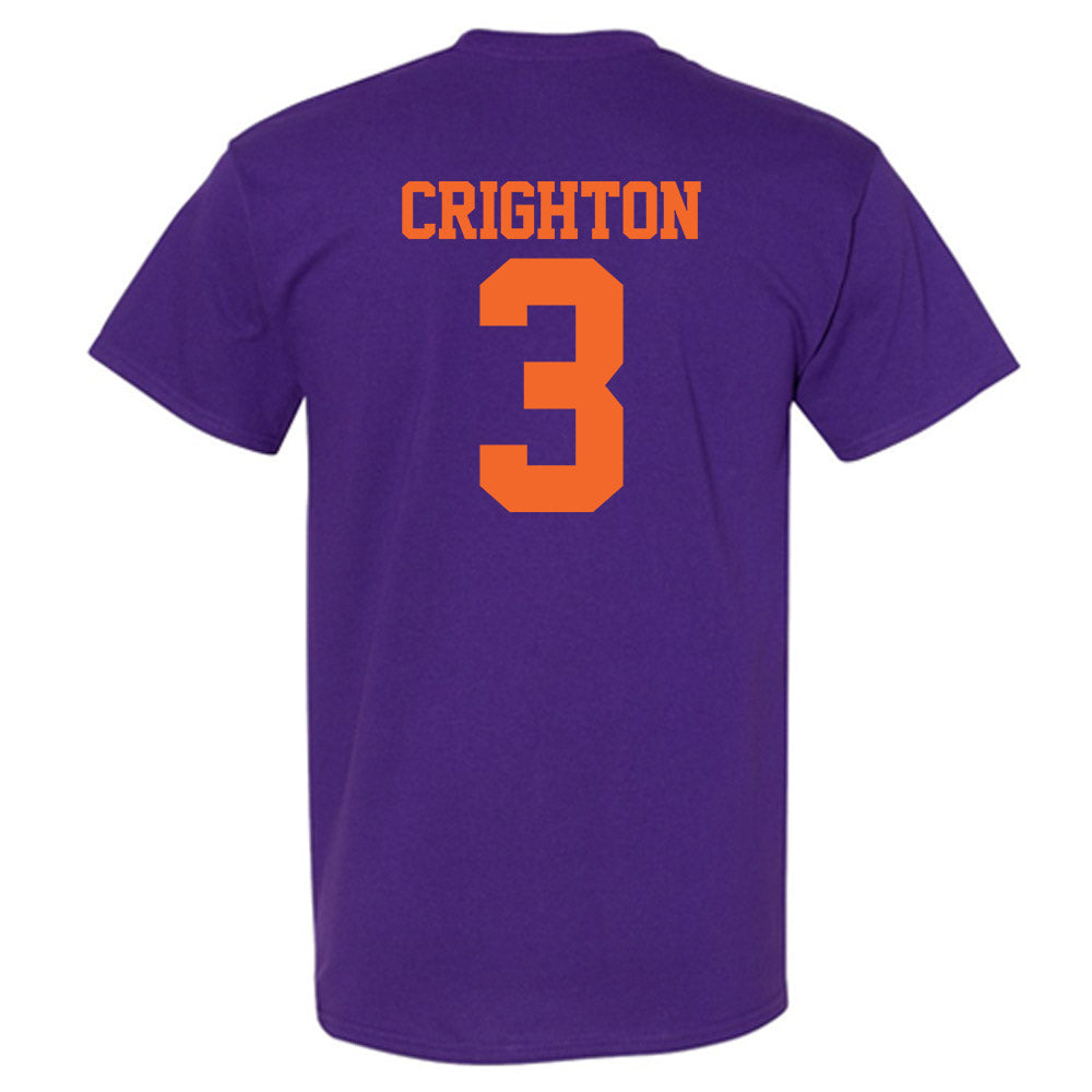 Clemson - NCAA Baseball : Jack Crighton - Purple NCAA® Shersey T-Shirt-1