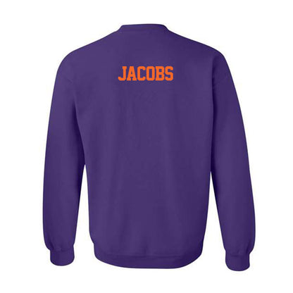 Clemson - NCAA Baseball : Austin Jacobs - Purple NCAA® Shersey Crewneck Sweatshirt-1
