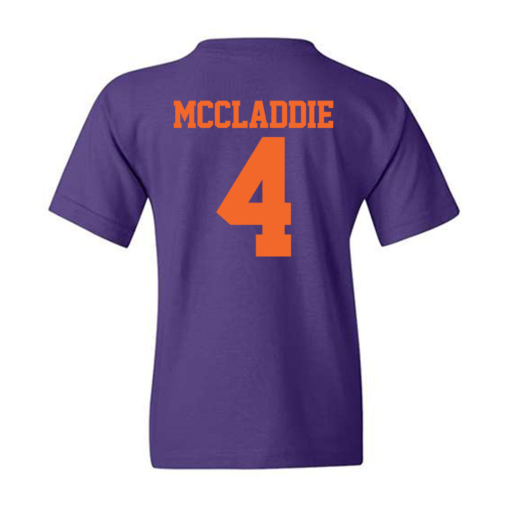 Clemson - NCAA Baseball : Tryston McCladdie - Purple NCAA® Shersey Youth T-Shirt-1