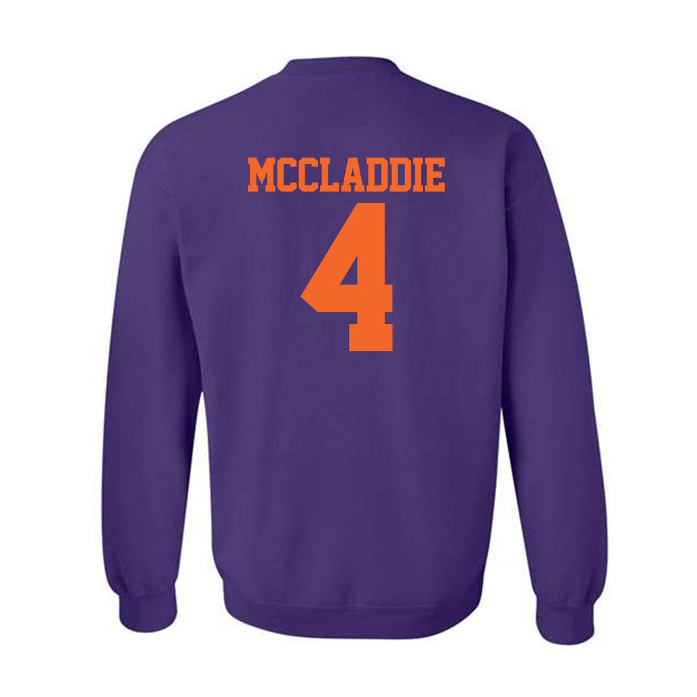 Clemson - NCAA Baseball : Tryston McCladdie - Purple NCAA® Shersey Crewneck Sweatshirt-1