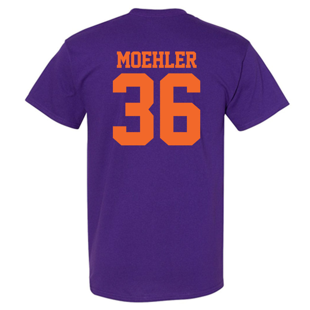 Clemson - NCAA Baseball : Dane Moehler - Purple NCAA® Shersey T-Shirt-1