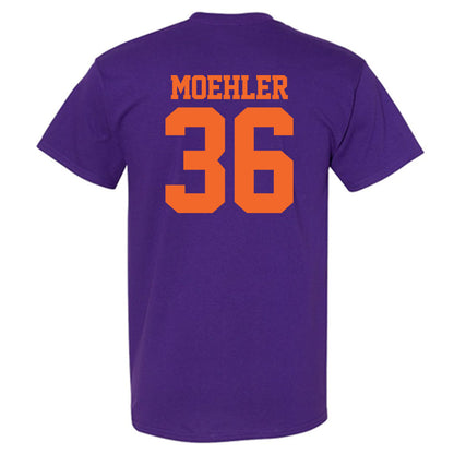 Clemson - NCAA Baseball : Dane Moehler - Purple NCAA® Shersey T-Shirt-1