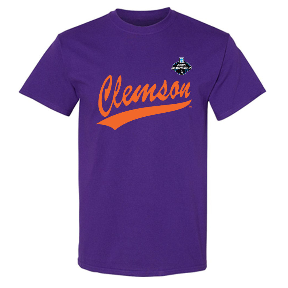 Clemson - NCAA Baseball : Austin Jacobs - Purple NCAA® Shersey T-Shirt-0
