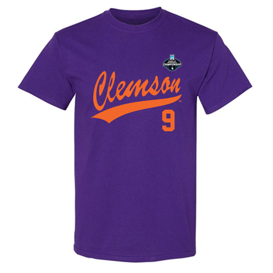 Clemson - NCAA Baseball : Jacob Jarrell - Purple NCAA® Shersey T-Shirt-0
