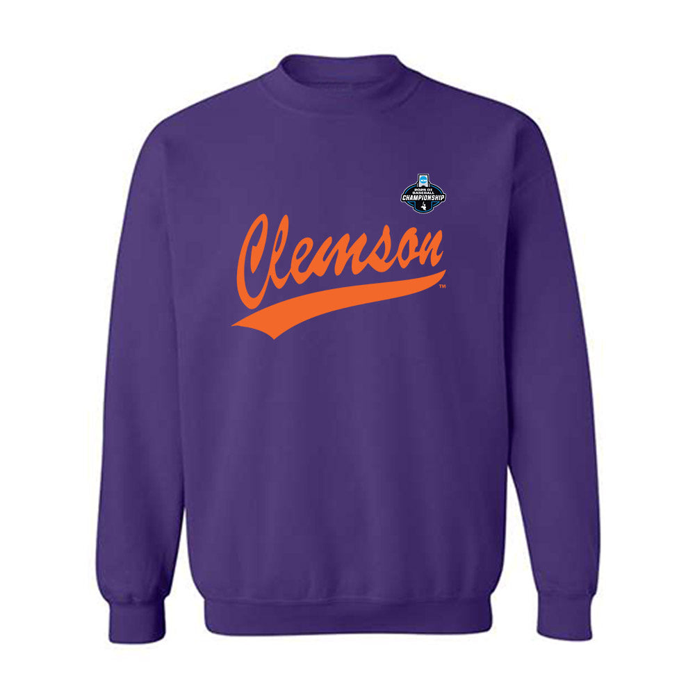 Clemson - NCAA Baseball : Austin Jacobs - Purple NCAA® Shersey Crewneck Sweatshirt-0