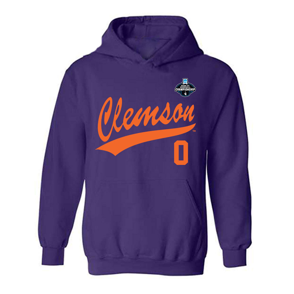 Clemson - NCAA Baseball : Drew Titsworth - Purple NCAA® Shersey Hooded Sweatshirt-0