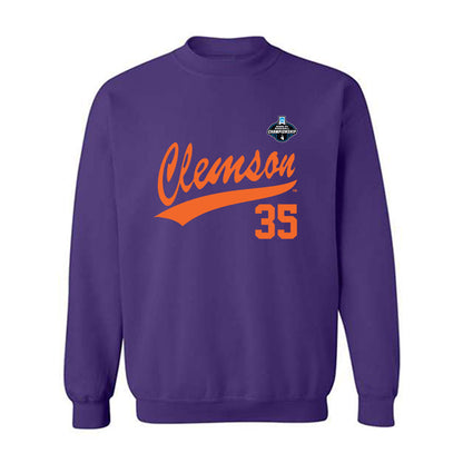 Clemson - NCAA Baseball : Noah Samol - Purple NCAA® Shersey Crewneck Sweatshirt-0