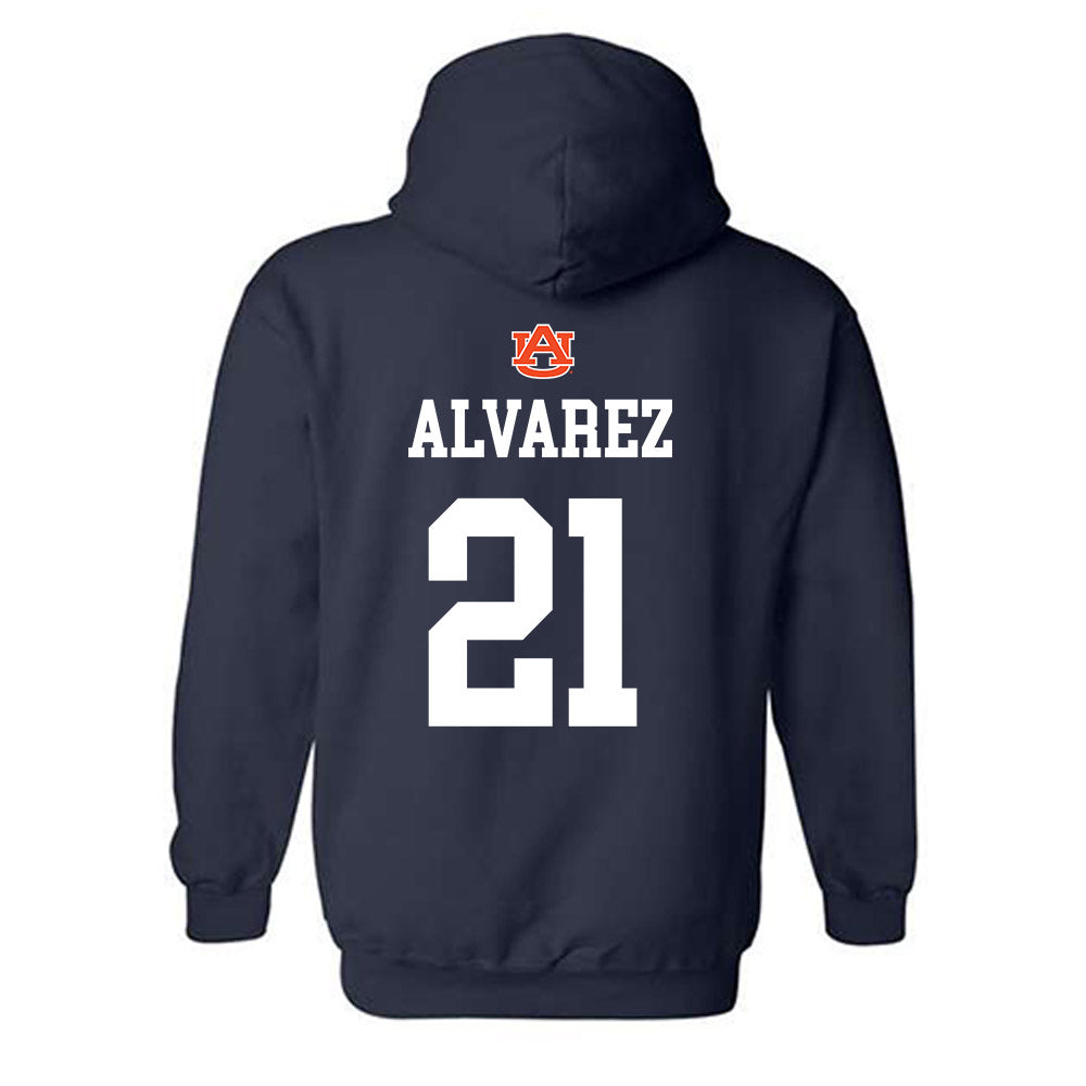 Auburn - NCAA Baseball : Andreas Alvarez - NCAA® Replica Shersey Hooded Sweatshirt-1