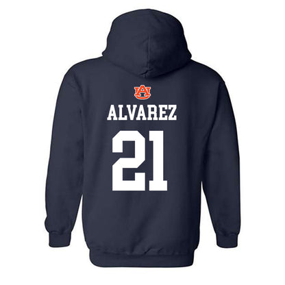Auburn - NCAA Baseball : Andreas Alvarez - NCAA® Replica Shersey Hooded Sweatshirt-1