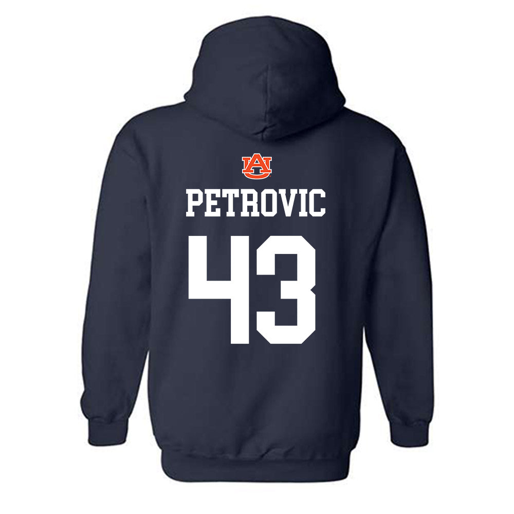 Auburn - NCAA Baseball : Alex Petrovic - NCAA® Replica Shersey Hooded Sweatshirt-1