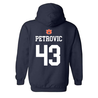 Auburn - NCAA Baseball : Alex Petrovic - NCAA® Replica Shersey Hooded Sweatshirt-1