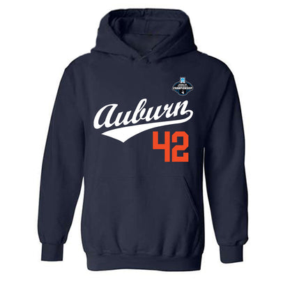 Auburn - NCAA Baseball : Abe Chancellor - NCAA® Replica Shersey Hooded Sweatshirt-0