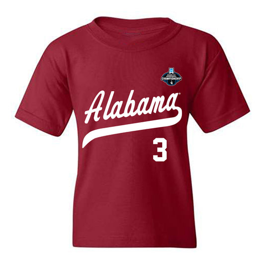 Alabama - NCAA Baseball : Kade Snell - NCAA® Replica Shersey Youth T-Shirt-0