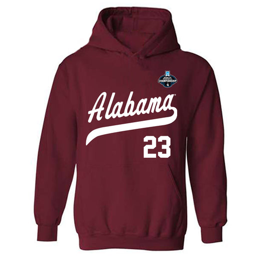 Alabama - NCAA Baseball : Aidan Moza - NCAA® Replica Shersey Hooded Sweatshirt-0