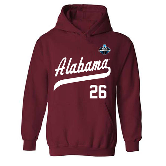 Alabama - NCAA Baseball : Peyton Steele - NCAA® Replica Shersey Hooded Sweatshirt-0