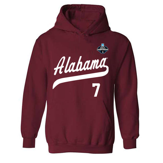 Alabama - NCAA Baseball : Matthew Heiberger - NCAA® Replica Shersey Hooded Sweatshirt-0