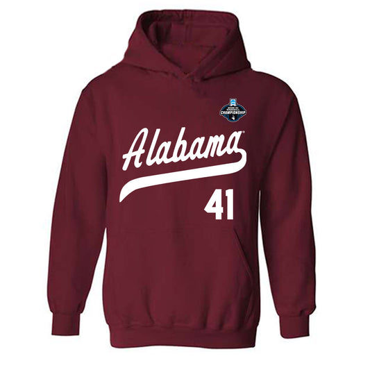 Alabama - NCAA Baseball : Connor Ball - NCAA® Replica Shersey Hooded Sweatshirt-0