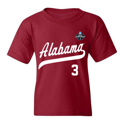Alabama - NCAA Baseball : Kade Snell - NCAA® Replica Shersey Youth T-Shirt-0