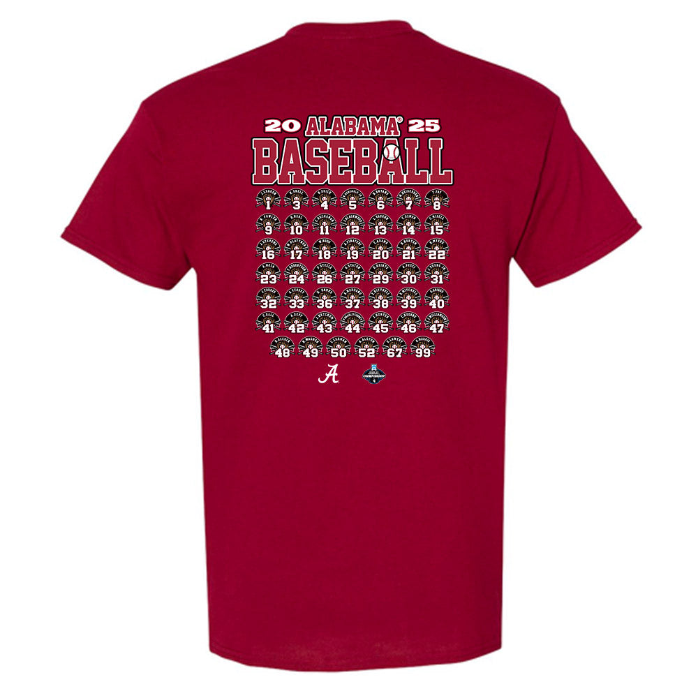 Alabama - NCAA Baseball : - Roster Tee T-Shirt-1
