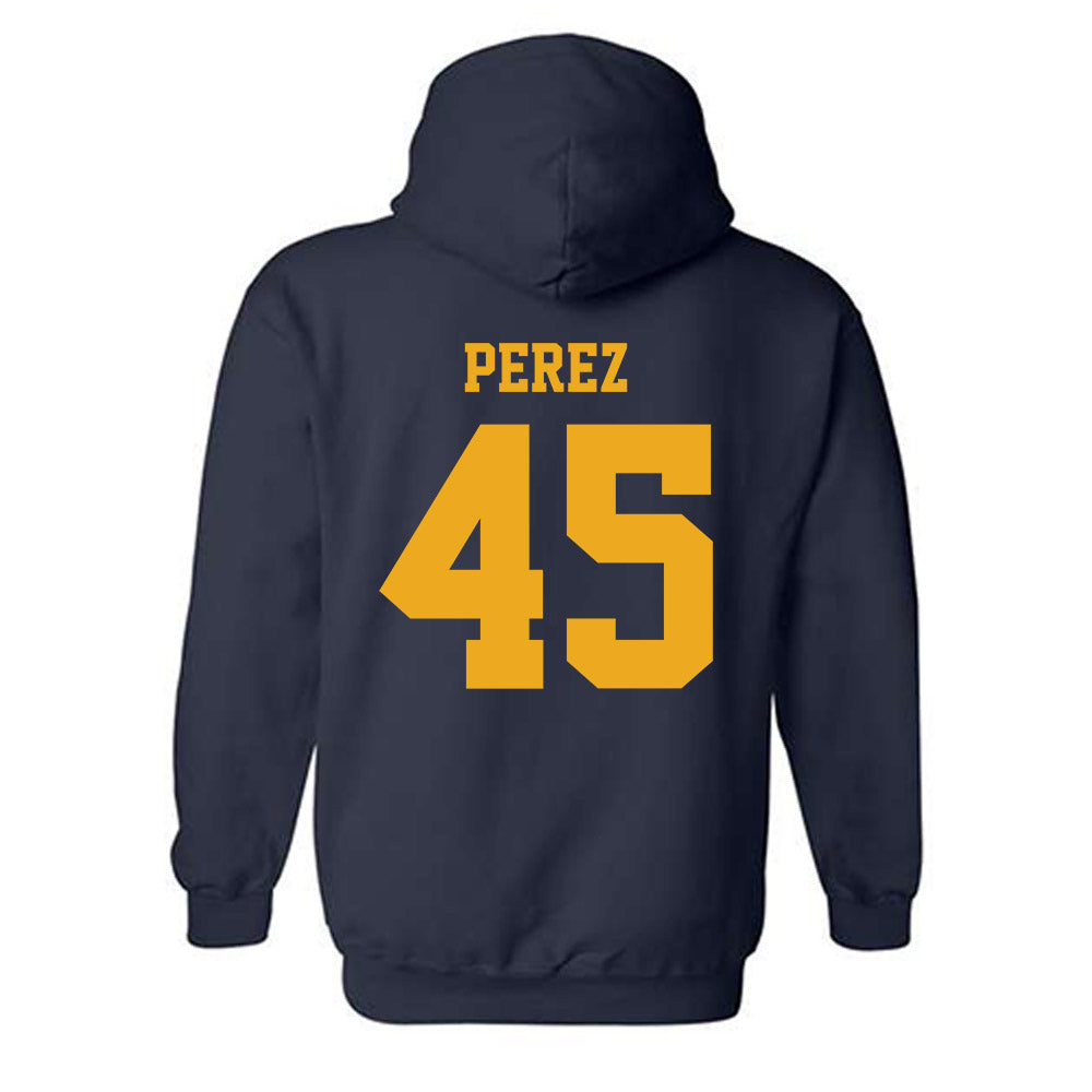 West Virginia - NCAA Baseball : David Perez - NCAA® Replica Shersey Hooded Sweatshirt-1