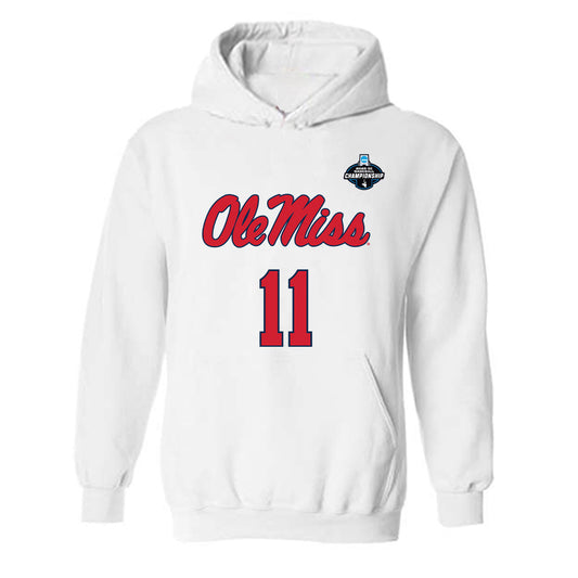 Ole Miss - NCAA Baseball : William Cutshall - NCAA® Replica Shersey Hooded Sweatshirt-0