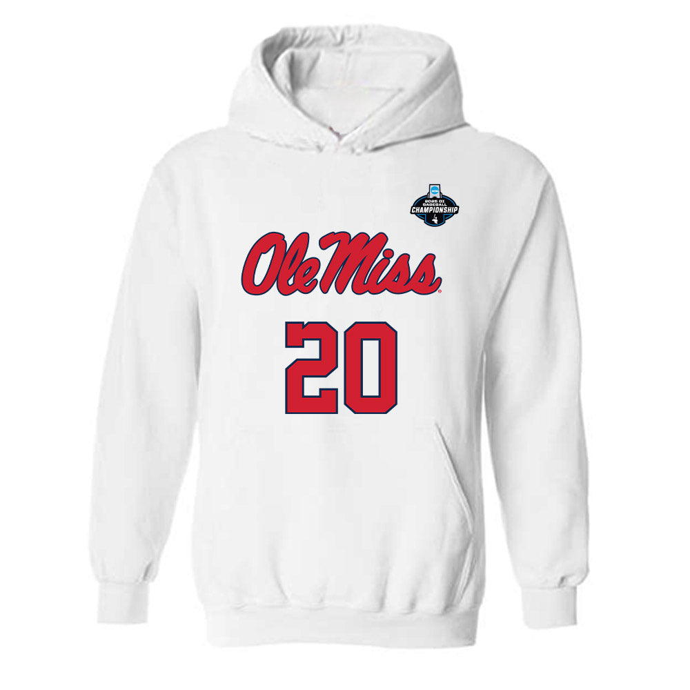 Ole Miss - NCAA Baseball : Collin Reuter - NCAA® Replica Shersey Hooded Sweatshirt-0