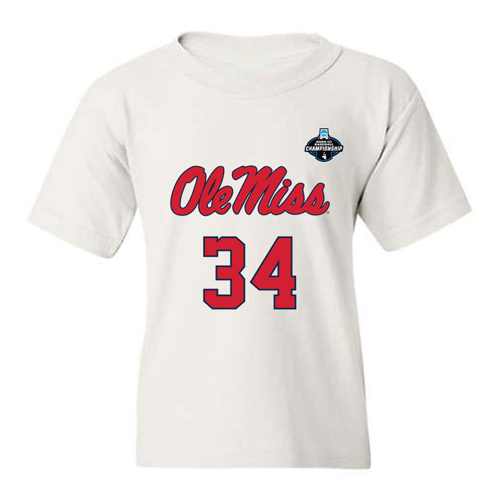 Ole Miss - NCAA Baseball : Landon Waters - NCAA® Replica Shersey Youth T-Shirt-0
