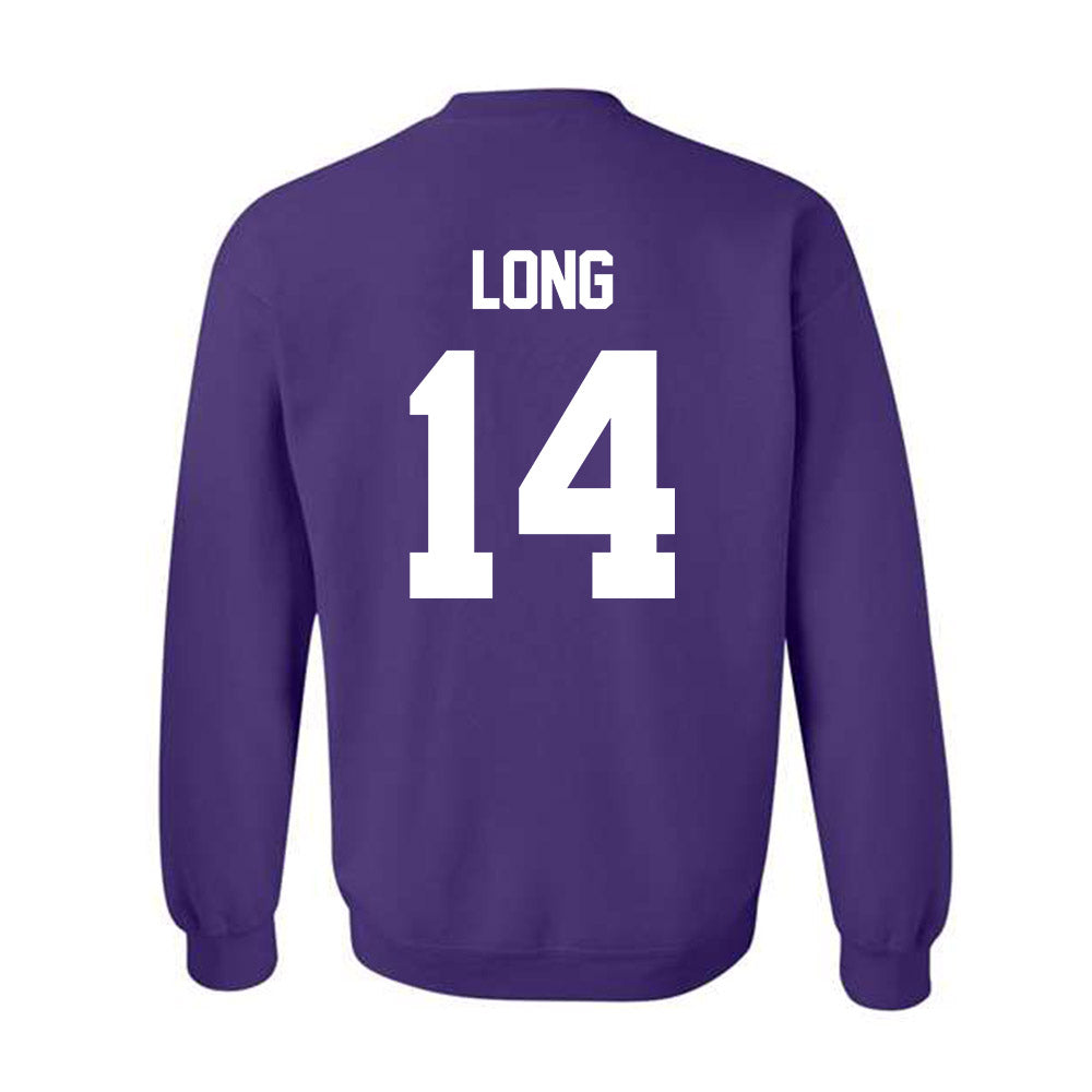 TCU - NCAA Beach Volleyball : Anna Long - Crowned Frog Crewneck Sweatshirt-1