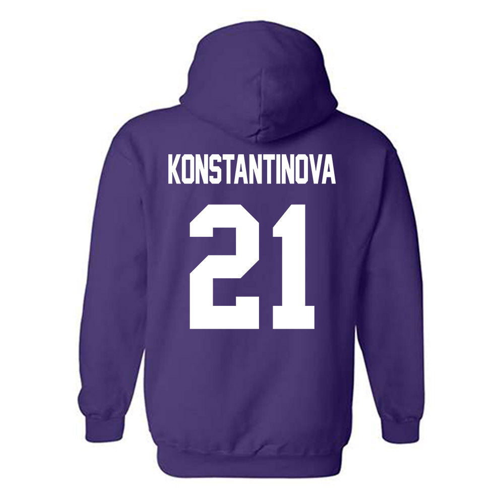 TCU - NCAA Beach Volleyball : Deniela Konstantinova - Crowned Frog Hooded Sweatshirt-1
